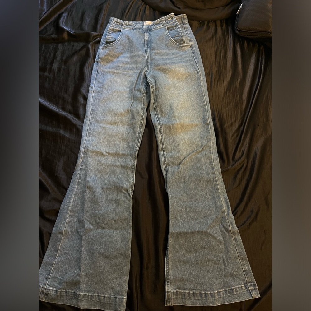 Retro Style Flare Bottom Pants